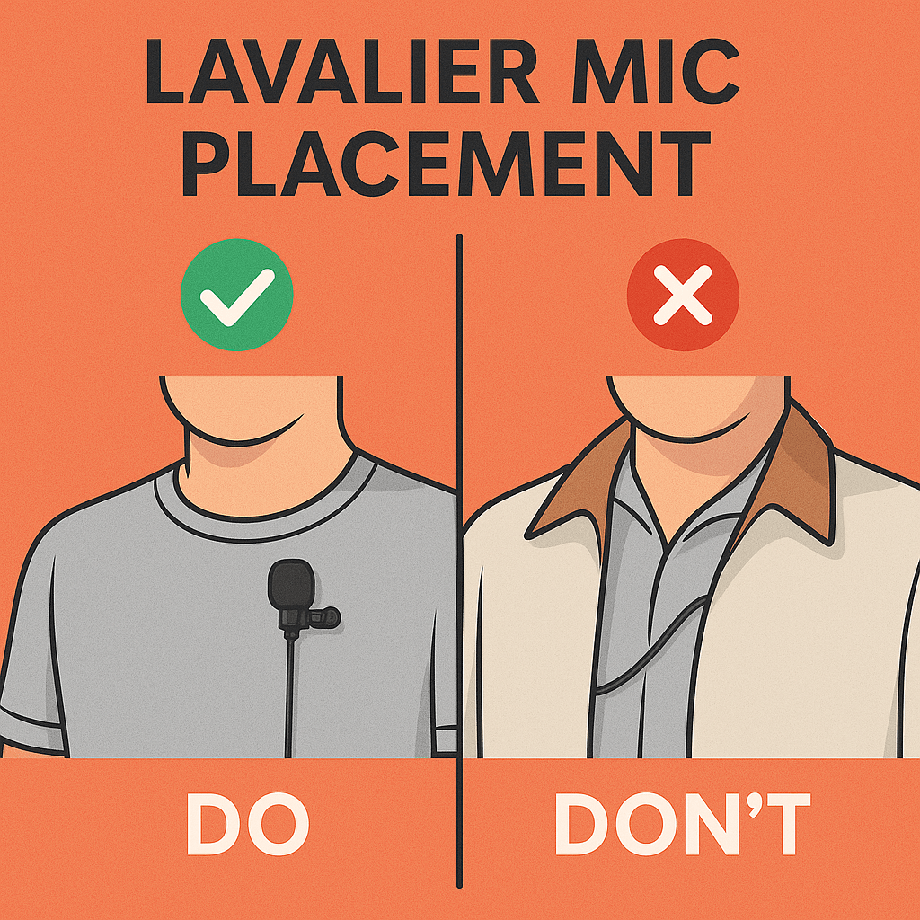 Do & Don't lavalier mic placement